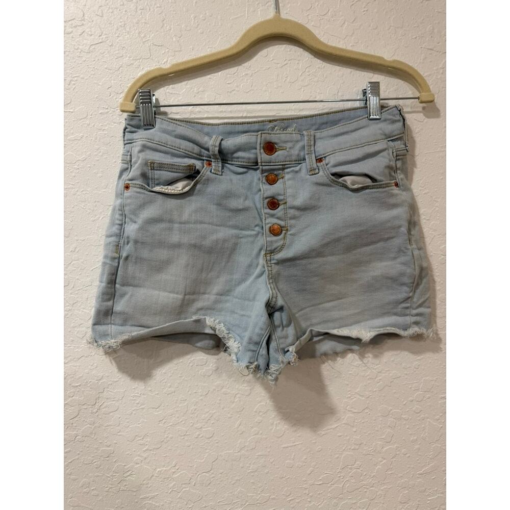 Universal Thread Light Wash Button Fly High Rise Cutoff Denim Shorts Size 6/28